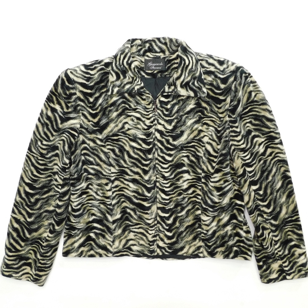 GIANCARLO FERRARI Faux Tiger Jacket 14 MADE IN USA